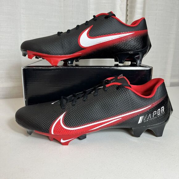 NIKE VAPOR EDGE SPEED 360 FOOTBALL CLEATS Men‎ Size 15 BLACK / UNIVERSITY RED - Picture 1 of 9